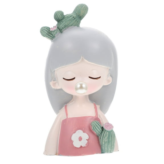 Raindrops  Bubble Girl Ornament Succulent Planters Outdoor Office Pink