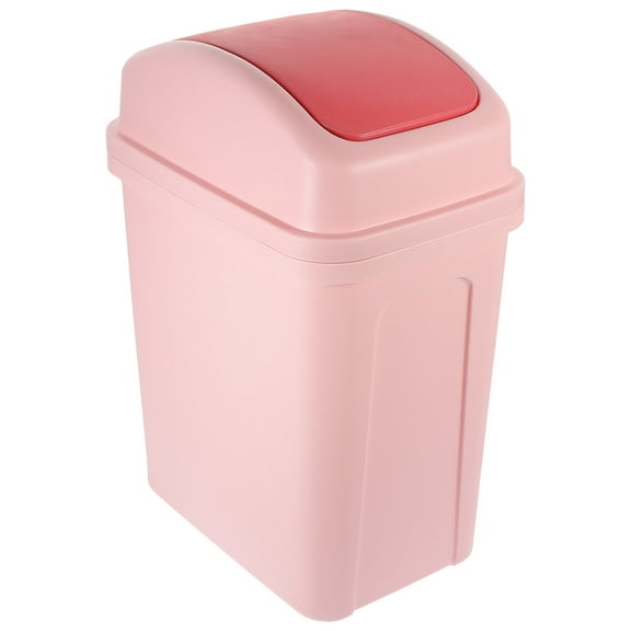 FOMIYES Slim Pink Bathroom Trash Can with Lid for Convenient Indoor Waste Disposal