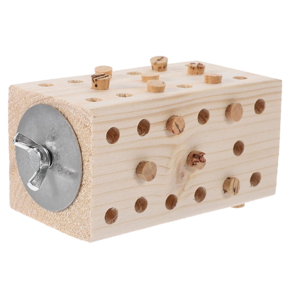 Raindrops Budgie Toys Wooden Block Chewing Toy Assorted Color For Pet Bird 1Pcs