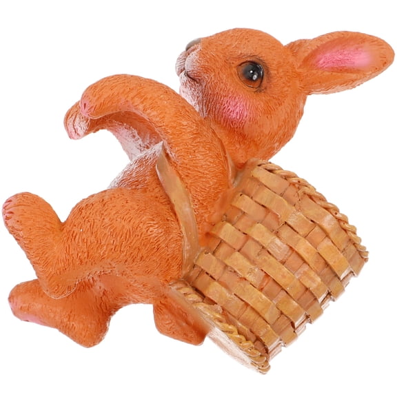 Raindrops Resin Bunny Statue Aquarium Decor Multi 1 Pcs Easter Enhancement