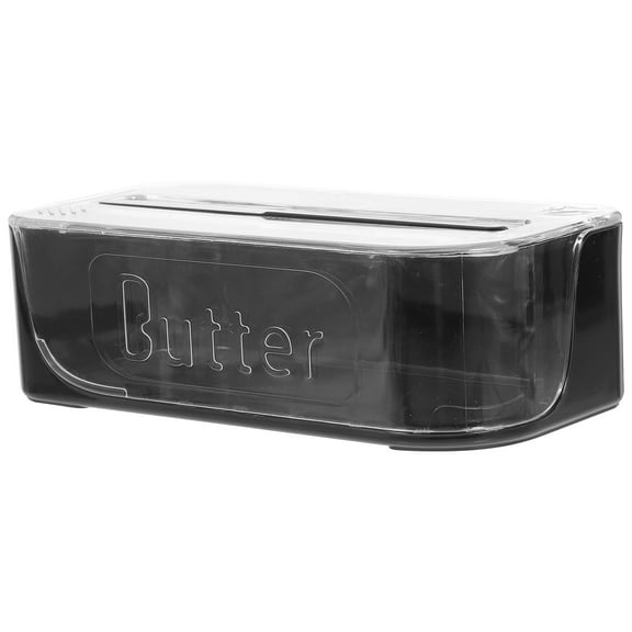 Raindrops Butter Dish with Lid for Storage Use Airtight Sealed Container in Black ABS 7.8x5.1x3.9 Inches