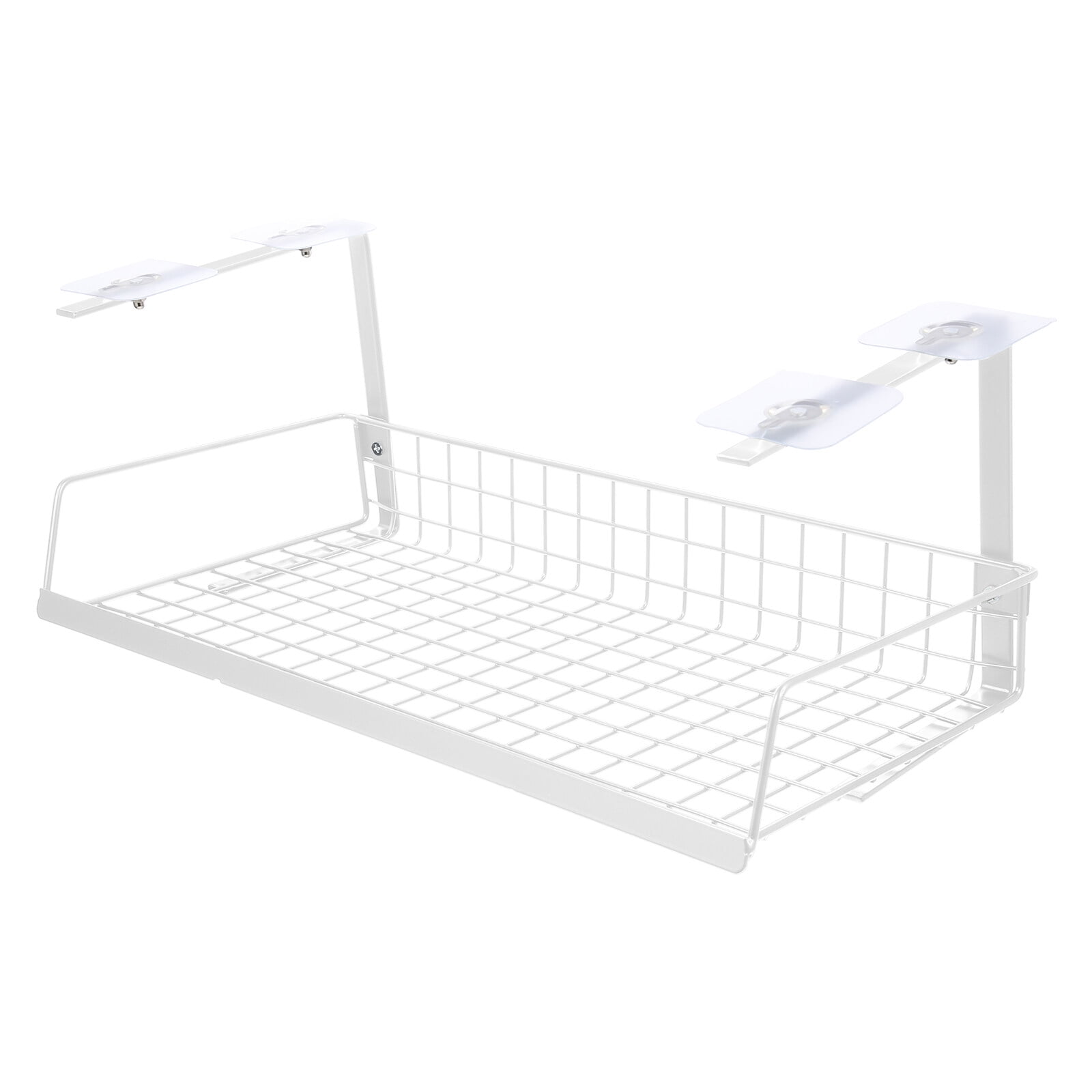 Raindrops Large White Cable Management Basket Under Desk Organizer for Charging and Wire Storage
