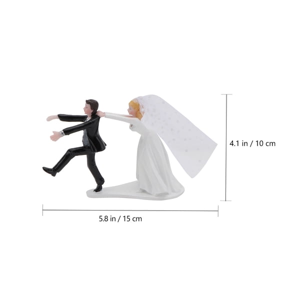 Raindrops Cake Decorative Doll Resin Ornaments Cake Topper Bridegroom 15x10.5cm Colorful