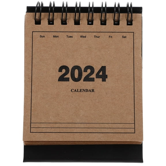 CRILSTYLEO Decorative Small Desk Calendar 2023 2024 with Standing Holder for Office Decor