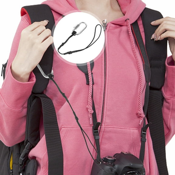 Raindrops Camera Safety Rope Portable Tethering Fixing Accessory Black