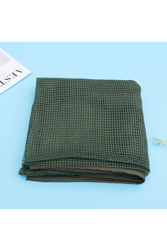 Camouflage Mesh Wrap Camo Scarf Windproof Sand Protection For Sports Jungle Other Outdoor Activities (Green)