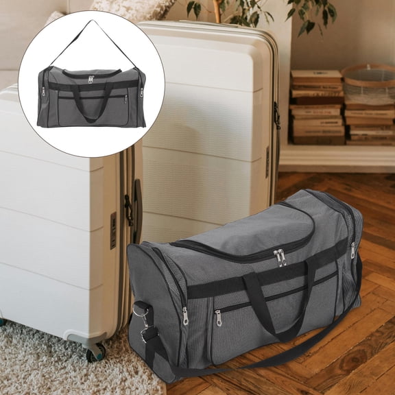 Raindrops Travel Bag for Men Large Capacity Grey Oxford Cloth Workout Gym Bag for Business Trip