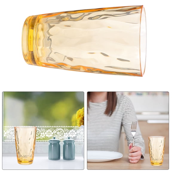 Raindrops Camping Cup Set Acrylic Orange -Resistant Holds Various Liquids 1Pc