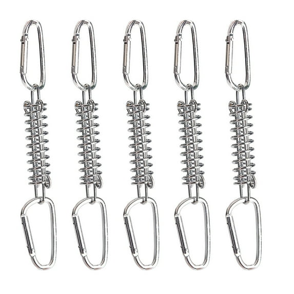 Raindrops Camping Tent Rope Tensioner 1 Set Steel Windproof Spring Buckle Silver 3.6x1.2x0.2in for Tent Accessories