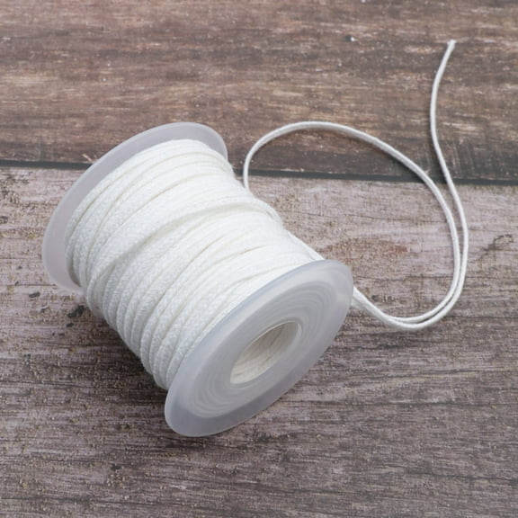 Houderco Candle Wick White 1 Roll 1181 x 0.08 x 0.04in Cotton Braided Wicks