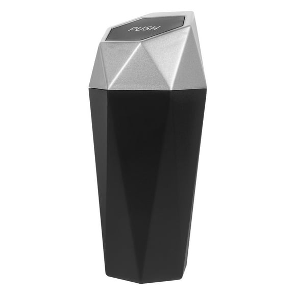 Raindrops Vehicle Trash Bin Silver 1Pack 7.86X3.03X3.03in Plastic