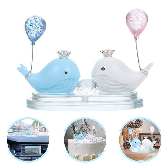 Raindrops Car Interior Dolphin Figurine Resin Craft Decor for Cute Decorations Office Pink