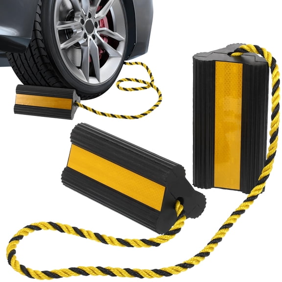 Raindrops Heavy Duty Rubber Wheel Chocks for Utility Trailers - Safety Blocks for Stability and Shock Absorption