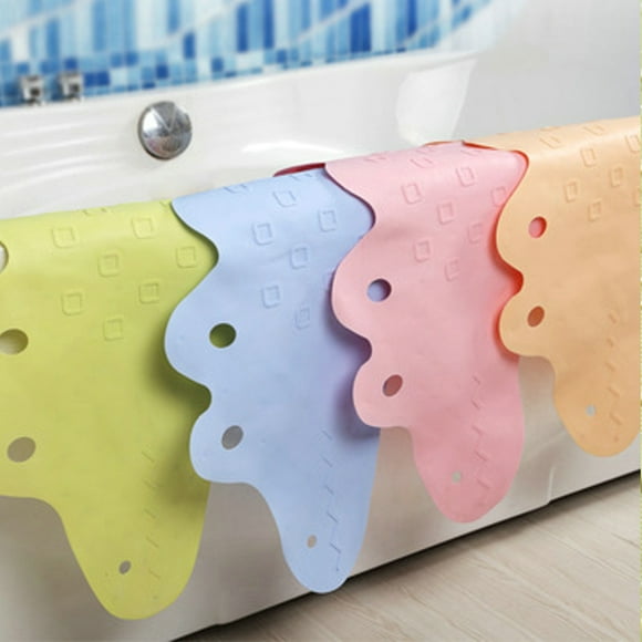 Raindrops Cartoon Alligator Bath Mat with Suction Cups for Kids Green AntiSlip 7.8x4.7 Inches