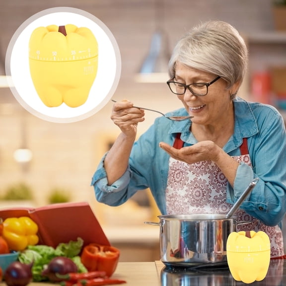 Raindrops Cartoon Kitchen Timer Manual Mechanical Cook Household Student Yellow