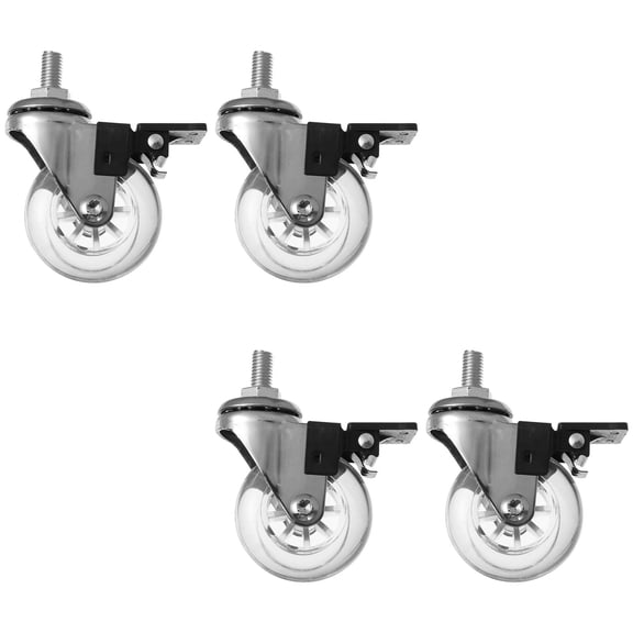 Raindrops Casters 4 Pcs Transparent Pu For Home Use Easy Direction Change Furniture