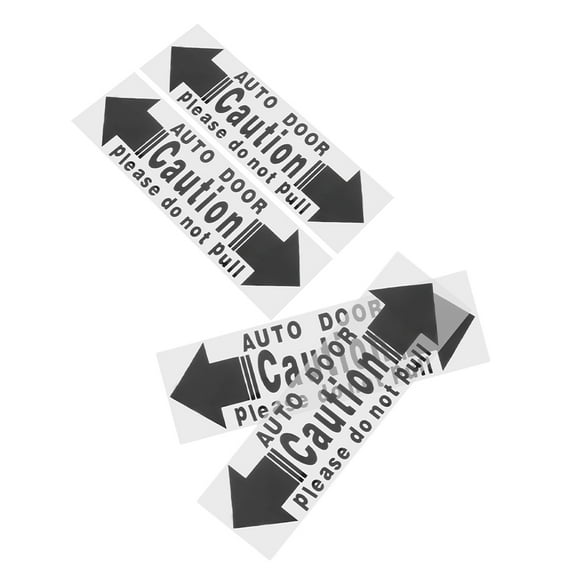 Raindrops Caution Automatic Door Sticker 4PCS PVC Black Minimalist Design for Car Doors