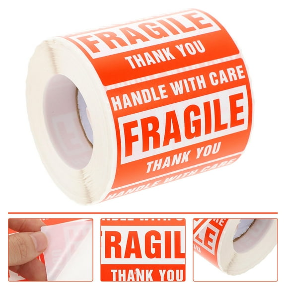 Raindrops Caution Fragile Stickers Name Tape Large Sticky Labels Office Red