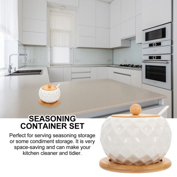 Raindrops Ceramic Condiment Storage Jars with Sealed Lids, Assorted Colors for Kitchen Organization