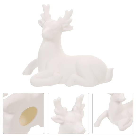 Raindrops Ceramic Craft Statue Animal Figurine Deer Tiny White