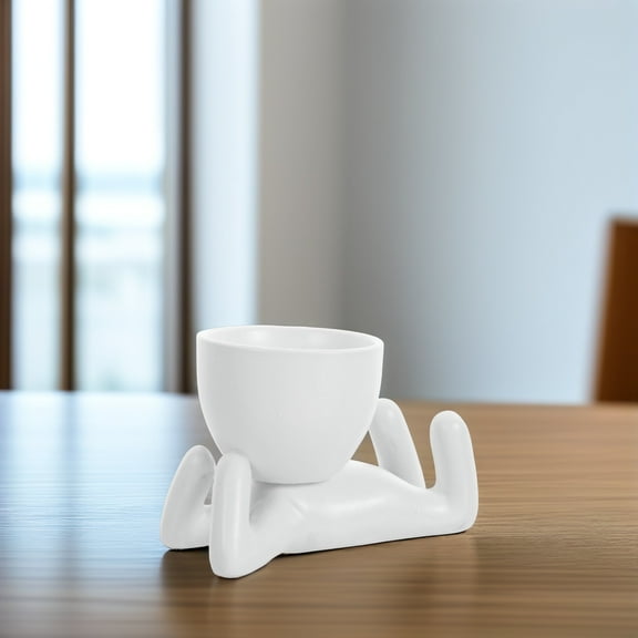 Raindrops Ceramic Flowerpot Cute Floral Plant Pots Indoor Office White