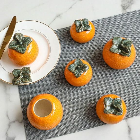 Raindrops Ceramic Fruit Shaped Canister Orange 1Pc