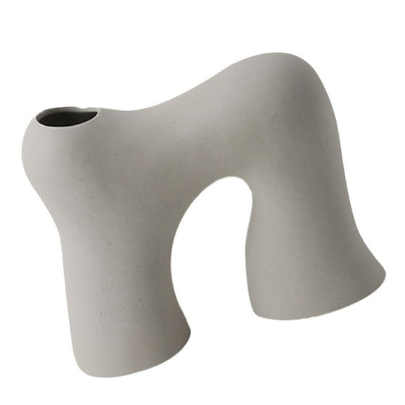 DEMACRIO Artistic Abstract Vase Ceramic Light Grey 1pc