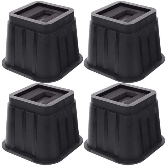 FOMIYES Black Rubber Furniture Feet Pads Raising Blocks, 4 Sets for Protecting Floors and Stabilizing Furniture