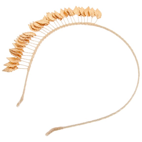 Raindrops Golden Leaf Headband Alloy Bridal Prom Costume Decorative Accessory
