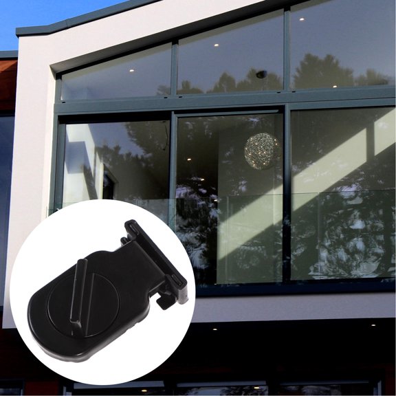 Raindrops Child for Sliding Doors, Black Aluminum Alloy with Rubber Padding, Secure Window Lock