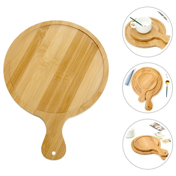 Raindrops Pizza Platter Serving Tray Chocolate 1Set 13.4x9.8x0.5in