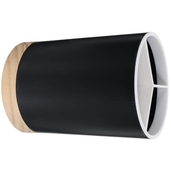 Raindrops Chopstick Holder with 3 Compartments Detachable Utensil Pot for Kitchen Storage Black