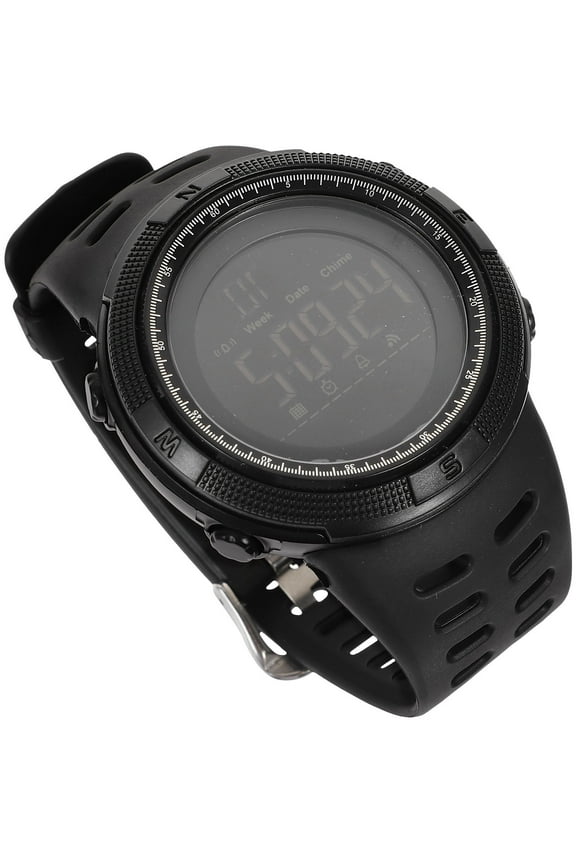 Chronograph Sports Watch with Stopwatch Function and WR50M Waterproof for Outdoor Use Black ABS 1