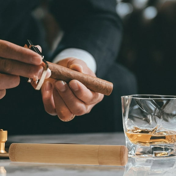 Raindrops Portable Cigar Case Tube for Cigar Enthusiasts, Travel Humidor, 1 Piece