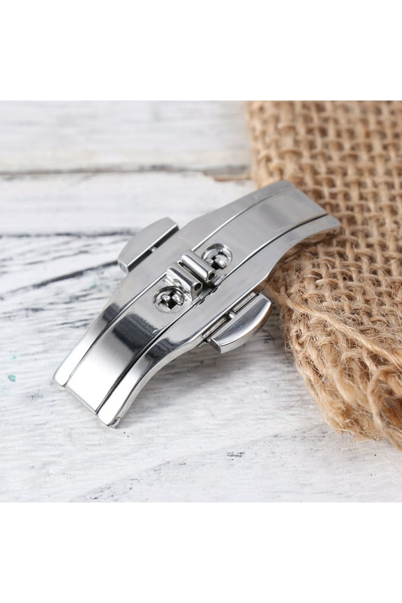 Clasp For Watch 1Set Silver Stainless Steel Folded Shape Double Push Button Release For Regular Use
