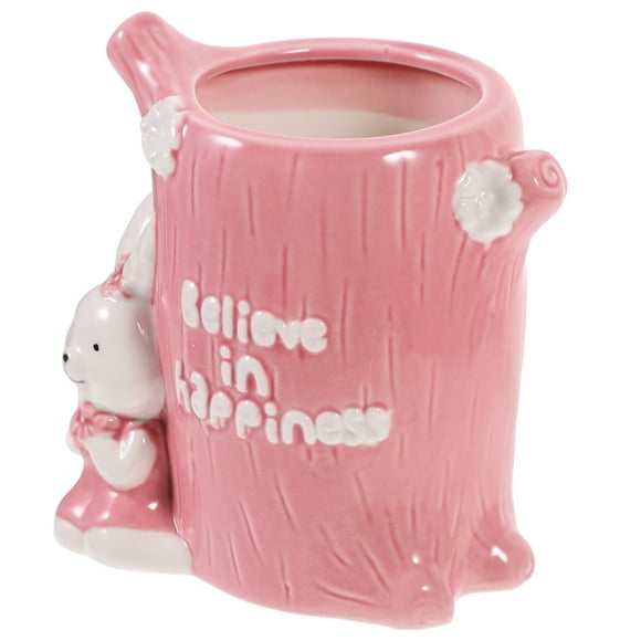 Raindrops Clay Ceramic Flowerpot Cartoon Animal Flowerpot Man Office 12X11CM Pink