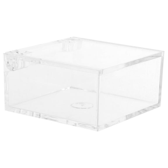 Raindrops Clear Acrylic Storage Box with Lid Transparent Cube Display Case for Jewelry Craft Supplies Desk Organization Plastic Box for Home and Office