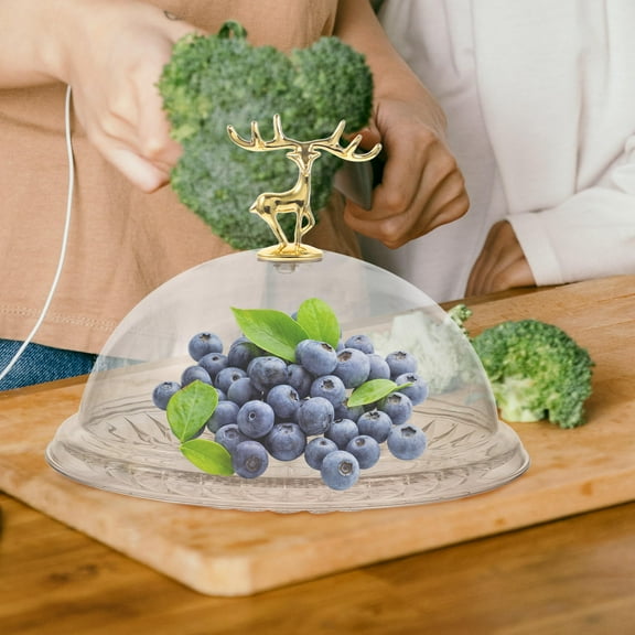 Raindrops Clear Cake Stand with Dome for Party and Wedding PET Material TransparentCake Tray with Lid 7.87 Inches