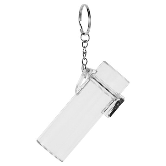 FOMIYES Waterproof Lighter Sleeve With Keychain Holder In Transparent Material For Travel 1Pcs