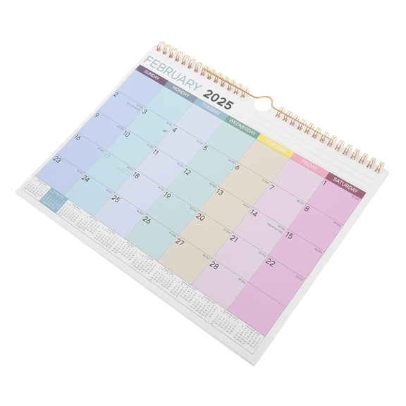 Raindrops Multi-Color Small Wall Calendar with Creative European Style Design, Monthly Paper Hanging Calendar