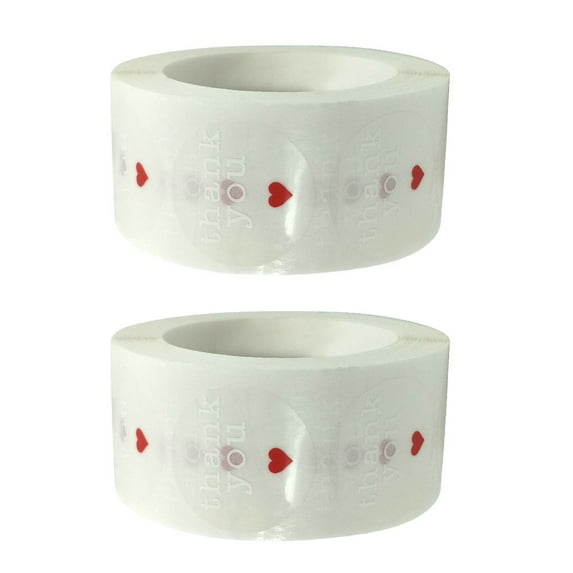 FOMIYES 2 Rolls Clear Stickers T You Transparent for Flower Bouquets Packaging 500PCS/Roll