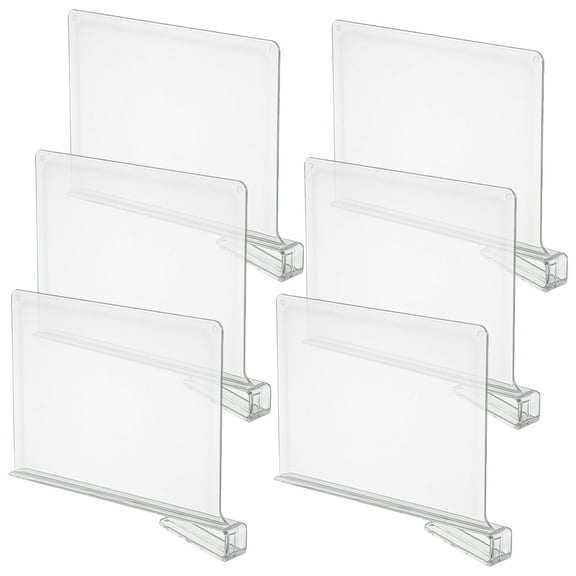 Raindrops Clear Shelf Divider for Home Use Transparent Plastic 6 Pieces Easy to Install