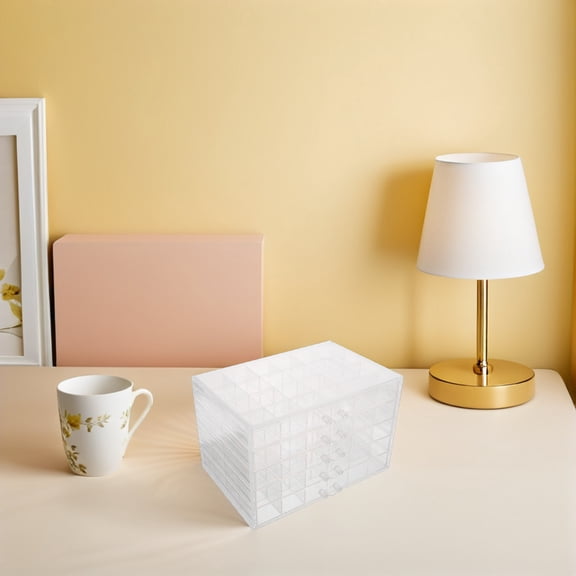 Raindrops Transparent Plastic Rock Collection Display Case 120 Grids Organizer