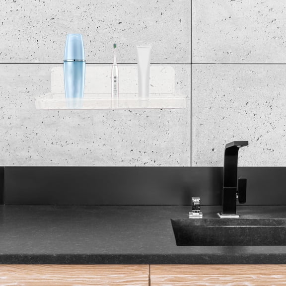 Raindrops Clear Wall Mount Organizer Plastic Floating Shelf for Cosmetics Storage