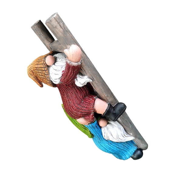 Raindrops Climbing Dwarf Garden Statue Garden Gnome Adornment Resin Dwarf Statue Garden Accessory