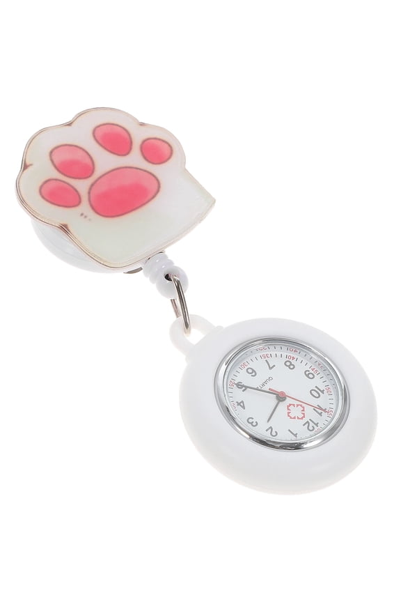 Clip on Doctor Pocket Watch White Silicone Case Large Dial Medical Use