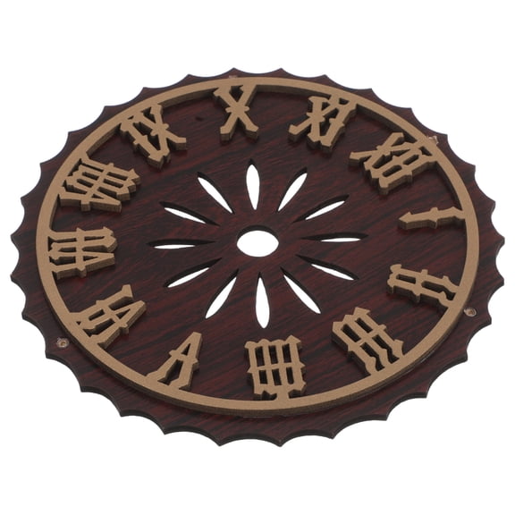 FOMIYES Brown Plastic Wall Clock Dial Replacement Parts for Home Clock Repair with Stylish and Elegant Design