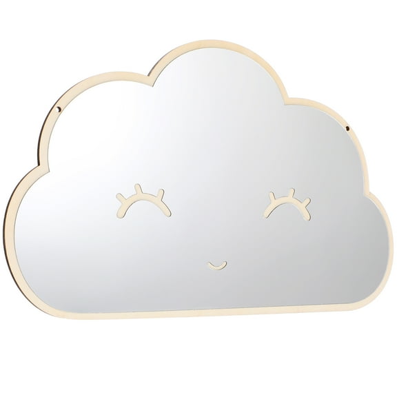 Raindrops Cloud Mirror Wall Hanging Makeup Mirror for Kids Nursery Bedroom Decoration