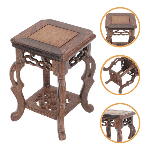 Raindrops Coffee Display Stand for Statue Crafts and Flowerpots, Retro Style Decorative Synthetic Material Holder