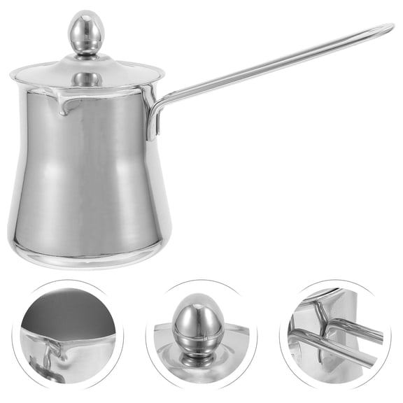 Raindrops Small Stainless Steel Creamer Pitcher with Lid for Home and Outdoor Use